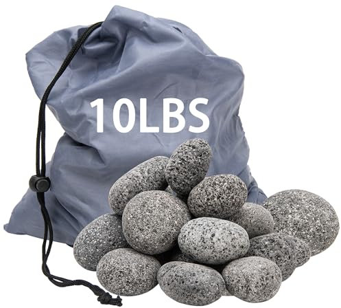 Pierres de lave de 4,5 kg pour foyer, pierres de lave naturelles de 5,1 à 7,6 cm, pierres de lave noires pour foyer et cheminée