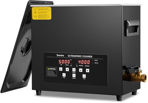 Toemics 6L Digital Ultrasonic Cleaner with Degas and Gentle Mode, 180W Professional Ultrasound Cleaning Machine with Heater and Timer, for Cleaning Jewelry Glasses Denture Lab Utensils Metal Parts