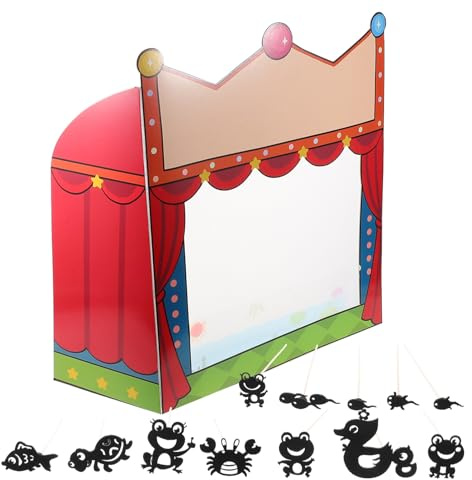 Vaguelly Kit Teatro delle Ombre Fai da Te Burattini Ombra, Accessori per Marionette Tradizionali Cinesi, Set Educativo per Ragazzo Ragazza e Adulti, Palcoscenico Interattivo per Spettacoli