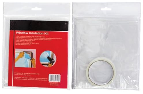 SOTL® Window Insulation Kit Clear Plastic Film for Draft Protection Winter Weatherproofing Kit with Double-Sided Tape Insulates Up to 5 Standard Windows Easy Installation Energy Savings