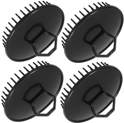4 Stück Duschhaarbürste Pe in Schwarz für Haar und Kopfhaut | Kopfmassage Bürste Holz, Haarduschbürste, Deep Cleaning, Leicht zu Greifen, 4stücke