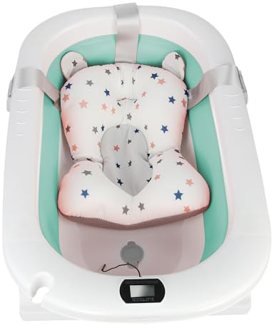 Baignoire Pliable Bébé avec Thermometre Digital,Baignoire Bebe avec Tapis de Bain Baignoire de voyage portable pour bébés et enfants de 0 à 24 mois Newborn Essentials-80 * 50 * 23 cm-vert