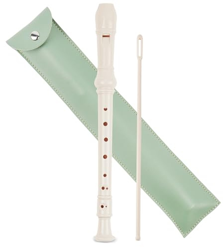 Mtzmy Blockflöte für Kinder Anfänger Sopran Deutsche Griffweise, 8-Loch Flöte für Erwachsene, Recorder mit Etui, Reinigungsstift und Bedienungsanleitung (2-Grün)