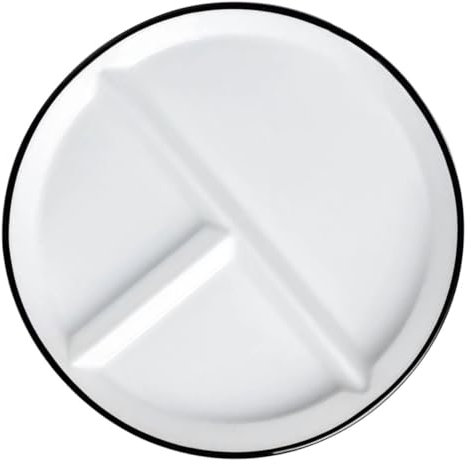 Mikikit Plato Seccionado De Para Control De Porciones Bandeja Cerámica Dividida Para Comidas Para Ancianos y Familiar Negros