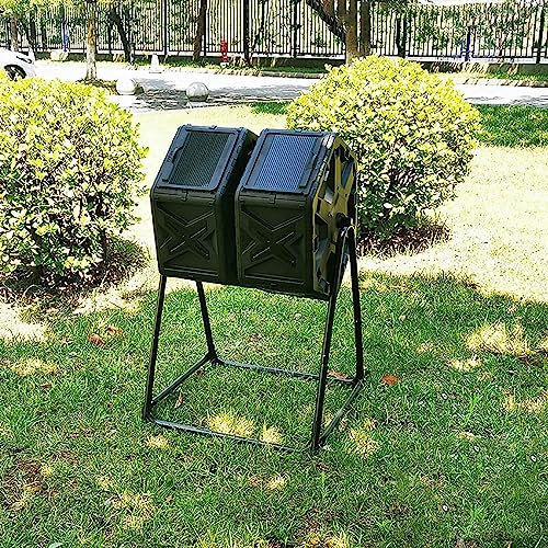 Compostatori Rotativi For Esterni Da 37/74 Galloni, Grandi Compostiere Rotative, Facili Da Montare, Bidoni For Compostaggio A Due/quattro Camere Senza BPA, Bidoni For Rifiuti Da Giardino(37Gallon/140L