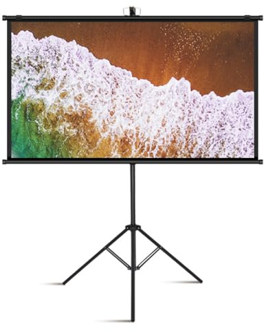 Écran pour Projecteur Intérieur Et Extérieur Sur Pieds, Écran Sur Trépied HD, Ecran De Projection Portable Format 16:9/4:3, pour Soirée Film, Sport Maison Bureau Voyage, Écran Vidéoprojecteur(4:3,72)