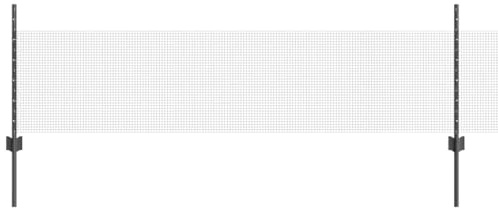 vidaXL Stängsel med stolpe Grå 0,5 x 10 m Stål, Justerbar utomhusavskiljare, modern trädgårdsgrind, hållbar avdelare, mångsidig privacypartition för bakgårdar