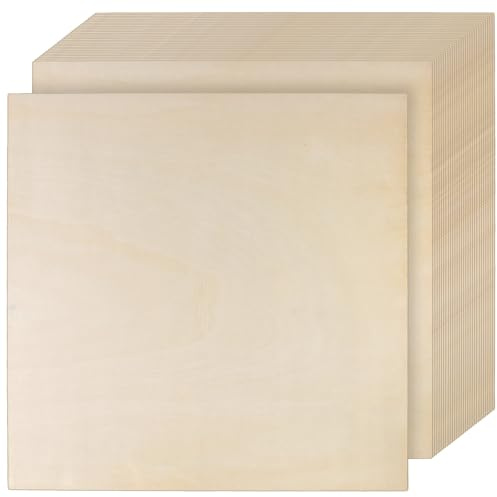CHUEN 30 stycken 300 x 300 x 2 mm tjockt lindträ, plywoodskiva, pysselträplattor för gör-det-själv-projekt, målningar, konst och hantverk