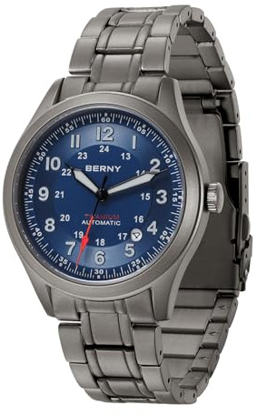 BERNY Titanium Herrenuhr Automatische Armbanduhr Super Leuchtkraft 10ATM Wasserdicht