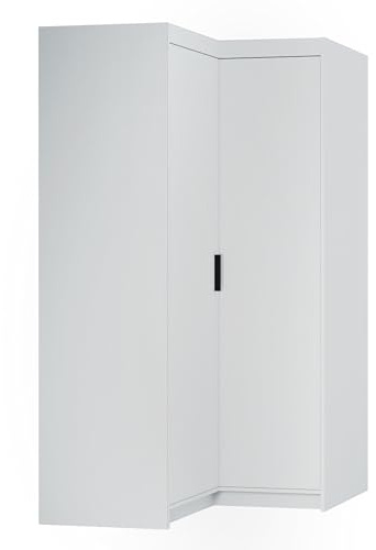 AXLIVING Schrank Modern Eckschrank weiß Storicos 97,8 x190,5 x97,8cm