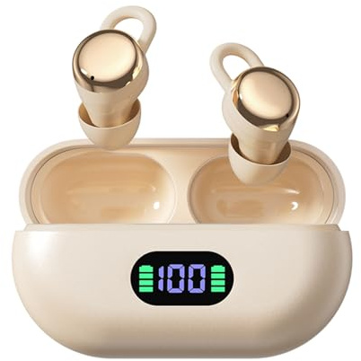 Xmenha Mini Ecouteurs Bluetooth 5.4 sans Fil Sport pour Sommeil 5.4 écouteurs Oreillette Invisible Sommeil Résistance à l'eau Sport pour ecouteurs Petite Oreille