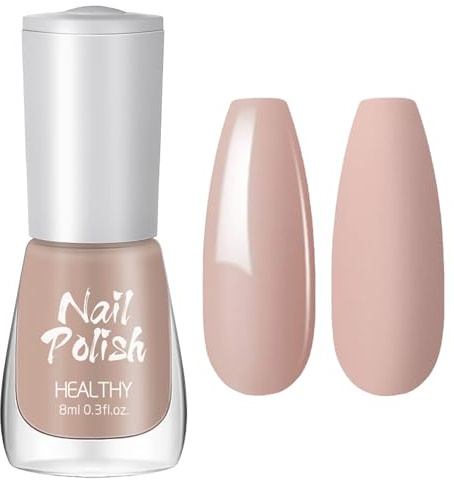 Nude Nail Varnish - Sheer Nail Polish Quick Dry - High Glossy & Chip Resistant Nude Nail Polish Solid Color - Natural Nail Varnish Vegan nail polish for Women Girls Nail Art DIY