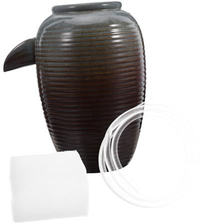 TOPBATHY Fuente de Cerámica para Estanque Exterior para Acuario con Circulación de Agua Accesorio Resistente la para Jardín y Decoración de Peces