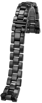 DKWOIS Hochwertige Keramik-Uhrenarmbänder, schwarz/weiß, for J12-Armband, 16 mm, 19 mm, Edelstahl-Uhrenkette mit Faltschließe(Noir,For woman 16mm)