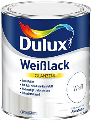 Dulux Weißlack Glänzend– Ob seidenmatt oder glänzend: Ihre Oberflächen leuchten in reinweißer Eleganz - Wasserbasiert, Weiß, 2,5 l