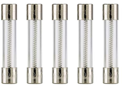 Pack of 5 Cooper Bussmann 250V 5A Time Lag Glass Tube Fuses MDL-5