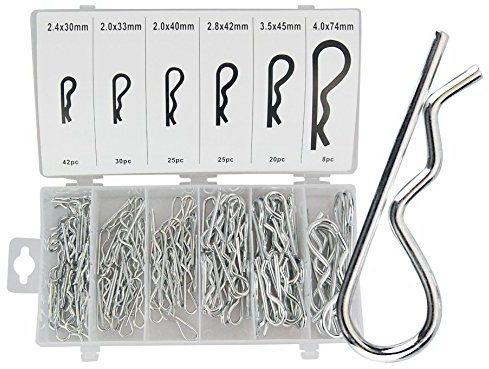 150 Federsplinte im Set, Federstecker 150 Stück in 6 Größen in Sortimentsbox