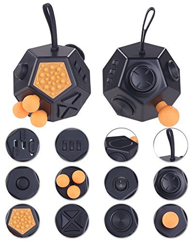 Newgen Medicals nervöse Finger: Anti-Stress-Würfel mit 12 Funktionen gegen Nervosität, Stress und Wut (unruhige Finger, Antistress-Würfel, Beschäftigung für die Hände)