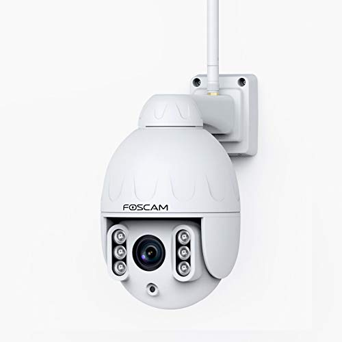 Foscam Caméra extérieure SD2-1080P HD Dual Band Wi-FI PTZ,Détection humaine AI, audio bidirectionnel,Visualisation et lecture n'importe où sur l'application,Compatible avec Alexa et Google
