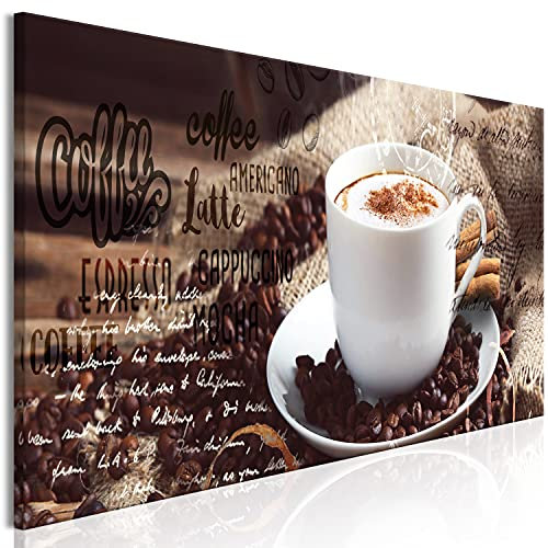 murando Cuadro Acústico Cafe 120x40 cm espuma acústica absorbe el sonido aislamiento lienzo de 1 pieza Impresión Artística Decoración de Pared Coffee Cocina j-C-0093-b-b