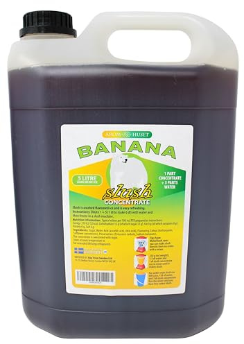 Banana Slush Concentrate 5 Litres - For Slush Machines, Blender Mix, Ice Lolly, Yogurt & Candy