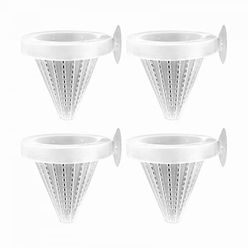DONGKER 4PCS Aquarium Cone Feeder,Cone Worm Feeder,Tasse d'alimentation pour Poissons avec Ventouse pour Aquarium