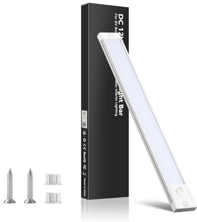 Obeaming 12V LED Unterbauleuchte Wohnmobil Beleuchtung 4,5W 470lm Innenbeleuchtung Leuchte 305mm, Led Auto Lampe Leiste, mit Schalter für Camper Van Boot Yacht Reisemobil CRI 95 (4000K/1 Stück)