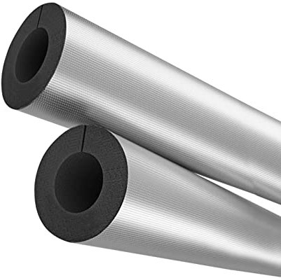 Isolante de Tuyau Anti-Gel et Calorifuge,Tuyaux en Mousse pour Tuyaux Extérieurs,Conduites d'eau Chaude et Froide,Tuyau Isolation en Papier D'aluminium Semi-fendue (60x30mm/2.4x1.2in)