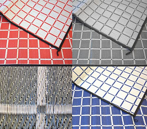 Zeltteppich ´´´odooro WAVETEX Square 2,7m x 4m blau-grau | VIELE GRÖSSEN + Farben | Camping Matte Wohnwagen 450 g/m² Outdoor Teppich Vorzelt Teppich Garten Spieldecke | Premium