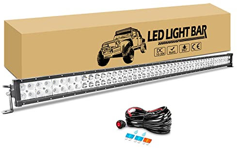 RIGIDON 130cm 300W Led Arbeitsscheinwerfer Bar mit 12V Kabelbaum, Slim Led lichtbalken Zusatzscheinwerfer Auto Offroad beleuchtung für 4x4 Traktor Lkw Pkw Kfz Truck SUV ATV UTV Nebelscheinwerfer