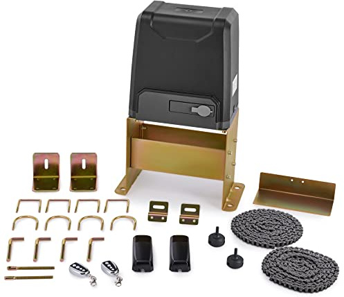 CO-Z Upgraded 3300lb Sliding Gate Opener, 550W Automatic Gate Opener with Safety Sensor for Doors up to 40ft, Chain Driven Driveway Gate Opening System, Complete Gate Opener Kit with Remote Control