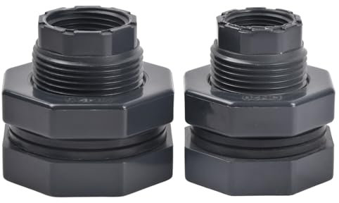 2 Pezzi Raccordo Filettato in Polipropilene, Filettatura da Giardino in Plastica PVC, Maschio Connettori, Acqua Adattatore Raccordi per Tubi da Giardino, Sistema di Irrigazione (3/4 e 1 Pollice)