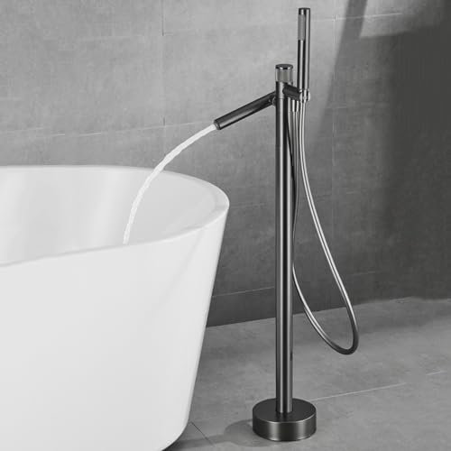 Standarmatur Badewanne Freistehend 2 Modi 360° Drehbar Armatur für Freistehende Badewanne Für Badezimmer,grau