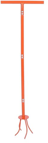 Handfräse Gartenkralle, Manuelle -Pflüger aus Edelstahl, Ergonomisch Gestaltete Grubberfräse Rasenbelüfter, Bodenverlierer für Blumenbeet, Gemüsefeld, Orange