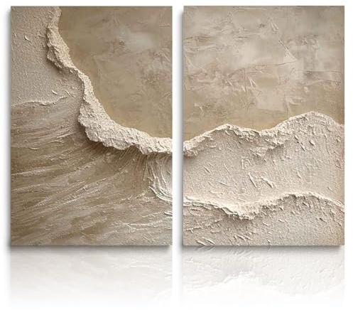 Fchen art Handgemaltes Ölgemälde mit dicker Textur, abstrakte Meereswelle, Wellen, Wanddekoration, Ölgemälde auf Leinwand, Textur, Meereslandschaft, abstrakte Gemälde, Acrylgemälde, Wohnzimmer, Weiß,