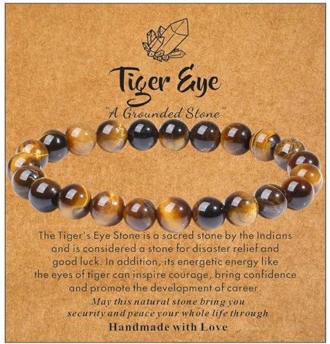 Sahoottie Crystal Beaded Bracelets for Women Natural Healing Gemstone Stone Bracelet 4/6/8mm Beads for Women Men Birthday Christmas Valentine's Ladies Jewellery Gifts