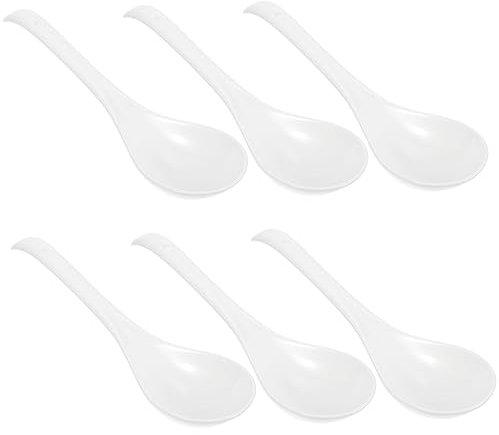 CIYODO 6piezas Cucharas Soperas De Cerámica Utensilios De Cocina Blancos Resistentes y Ecológicos