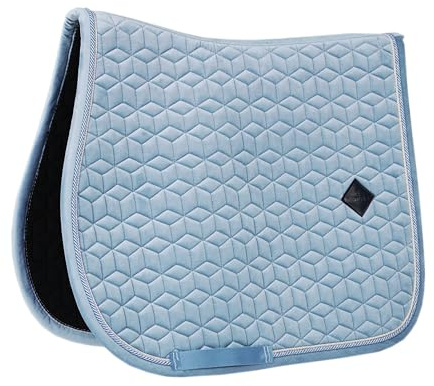 Kentucky Horsewear Satteldecke Velvet Jumping Cob – Hellblau Schabracke – Springform mit Doppelkordel – Atmungsaktiv – Maschinenwaschbar