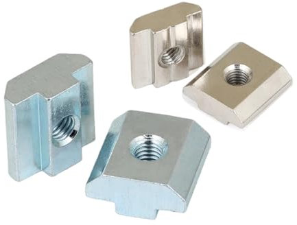 Generisch M3 M4 M5 M6 M8 M10 T-Block Vierkantmuttern T-Schiene Gleithammermutter EU20 EU30 EU40 EU45 Verzinkter Kohlenstoffstahl(10pcs,EU20-M4)