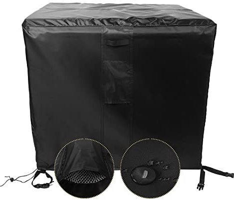 Funda para mesa de patio al aire libre, 80 x 80 x 80 cm, resistente a los rayos UV, funda para muebles de jardín con rejillas de ventilación, tela Oxford 600D resistente al sol, incluye bolsa de