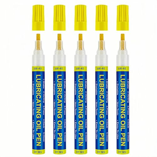 5Pcs Lock Lubricating Pen Multi-Functional Lock Repair Tool Machine Lubricating Maintenance Oil Pens Door Hinge Precision Lubricant Pens for Smooths Protects Locks Mechanical Parts