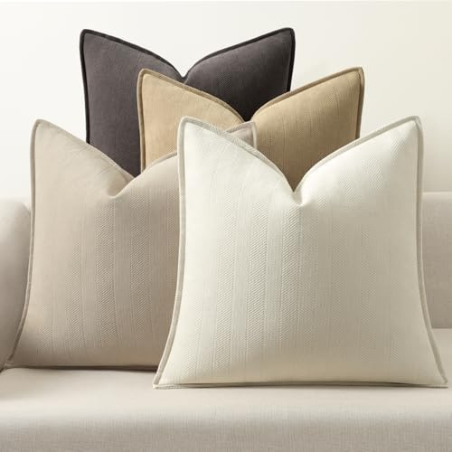 ZWJD Kissenbezug 50x50 4er Set Chenille Kissenbezüge Sofakissen Kissenhülle mit elegantem Design, Weiche und Luxuriöse Dekorative Dekokissen für Couch, Bett und Heimdekoration