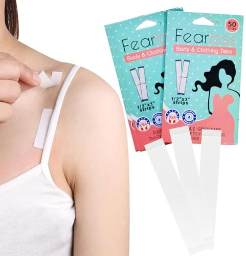 WUSJCOF 100 Stück Fashion Tape Doppelseitig, Klebestreifen für Kleidung und Haut, Garment Tape, BH Tape, Clothing Zubehör für Abendkleidung und Hemden (12mm*85mm)