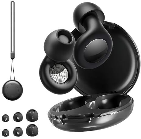Ear Plugs for Sleep - Reusable Loop Earplugs Sleep, Noise Cancelling Earbuds for Sleeping, Flexible Silicone Ear Buds Phones Earplugs Black for Sleeping and Concerts, Focus, Travel