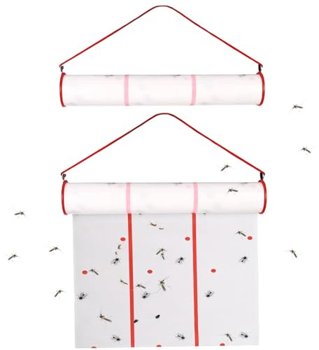 Ruban à Mouche 2pcs 13.12ft Collant Mouche Tue Adhesif Ruban Anti Rouleau De Papier à Collante Horizontal Ou Vertical Rouleau De PièGe Suspension