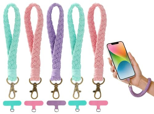 Suupii 5PCS Phone Wrist Strap Anti Theft Straps Set, Aesthetic Wrist Strap