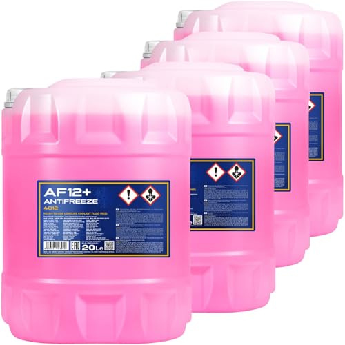 4 x 20 L Mannol AF12 Kühlerfrostschutz Rosa 40°C Fertig-Mix für G12 G12