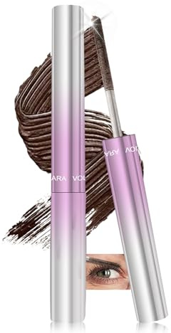 Metal Mascara Wasserfest Braun, Iron Wand Mascara 3D Curling Langanhaltende, Waschbarer Metallbürstenkopf, No Clumping, No Smudging, Precision Defining, Hypoallergen Make-up für Ältere Frauen-02