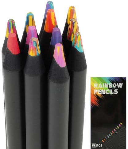 JiaHeHe Regenbogenstifte 12 Farben, Buntstifte Kinder ab 6 Jahren, Ideal als Schultüte Füllung, Geschenke zur Einschulung Mädchen, Kreatives Bastelset, Magische Farbwechsel für Basteln & Malen
