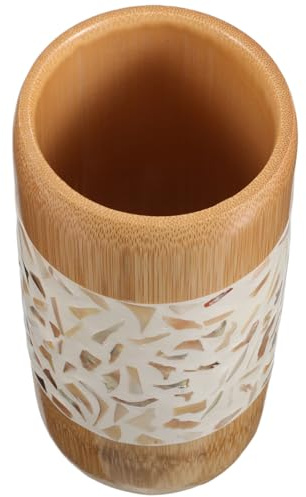 COHEALI Porte-stylo Bambou Naturel Artisanal Pot Crayon Bureau Compact Multifonction pour Rangement Crayons Organisateur de Bureau Élégant et Pratique